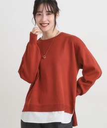 SHOO・LA・RUE | 【S-LL/洗える】一枚で簡単こなれ見え スポンディッシュ 裾レイヤード風ニット【CIRCRIC】(ニット/セーター)
