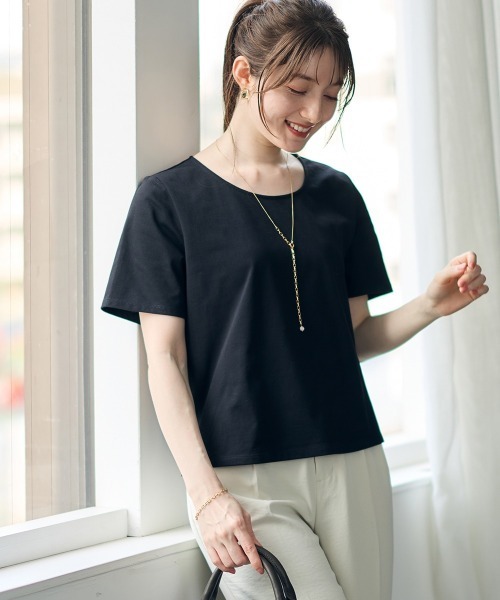 12Twelve Agenda(トゥエルブ アジェンダ)の「STRAIGHT Tシャツ(Tシャツ/カットソー・レディース・オフホワイト/ブラック・M)」の10枚目の写真