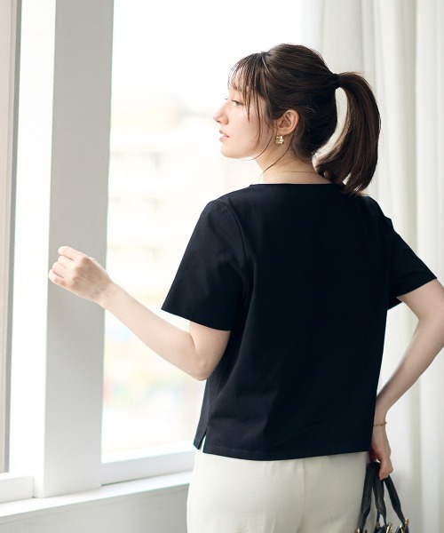 12Twelve Agenda(トゥエルブ アジェンダ)の「STRAIGHT Tシャツ(Tシャツ/カットソー・レディース・オフホワイト/ブラック・M)」の13枚目の写真