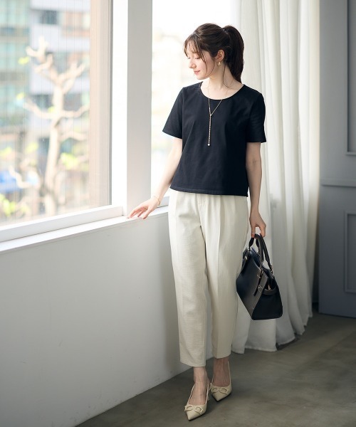 12Twelve Agenda(トゥエルブ アジェンダ)の「STRAIGHT Tシャツ(Tシャツ/カットソー・レディース・オフホワイト/ブラック・M)」の14枚目の写真
