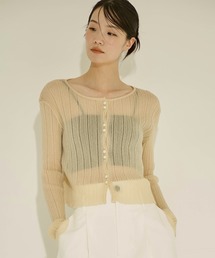 STUDIOUS | 【STUDIOUS/ステュディオス】SHEER RANDOM LIB KNIT/シアーランダムリブニット/カーディガン(ニット/セーター)