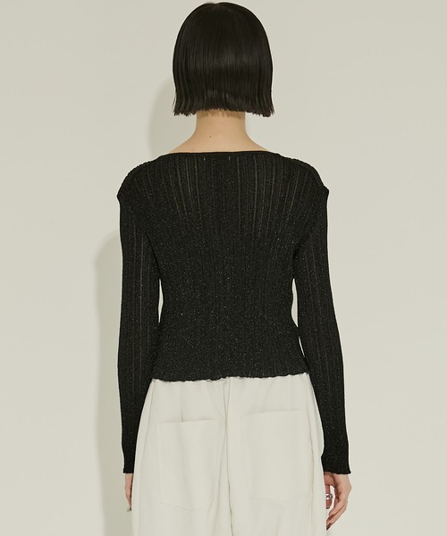 極美品✨ STUDIOUS ストゥデオズ シアーリブニットカーディガン STUDIOUS/ステュディオス】SHEER RANDOM LIB KNIT/シアー