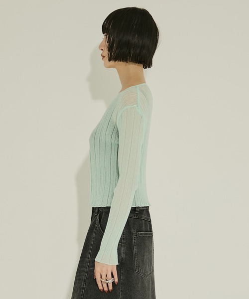 STUDIOUS/ステュディオス】SHEER RANDOM LIB KNIT/シアー