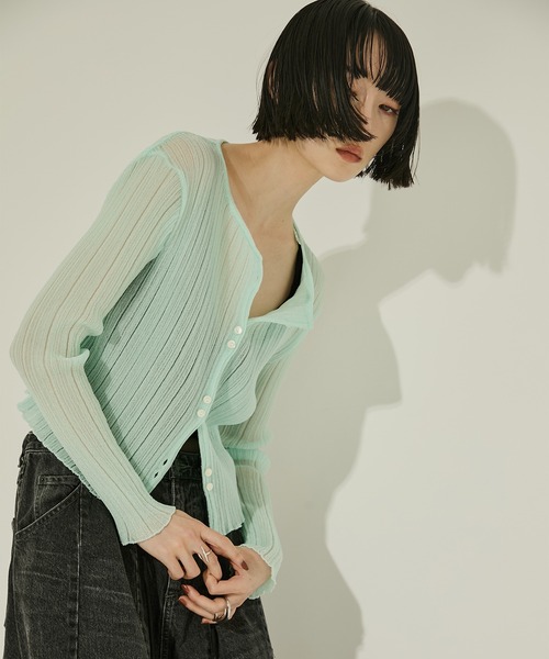 STUDIOUS/ステュディオス】SHEER RANDOM LIB KNIT/シアー