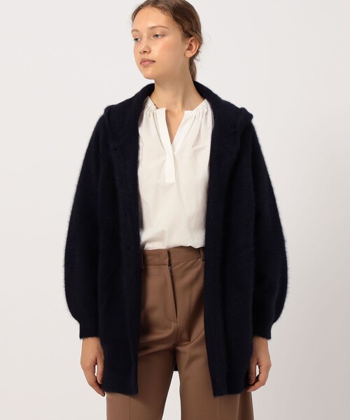 BALLSEY（ボールジィ）の「フォックスヤク フーディーカーディガン（その他アウター・レディース・ベージュ/ネイビー・S）」の4枚目の写真