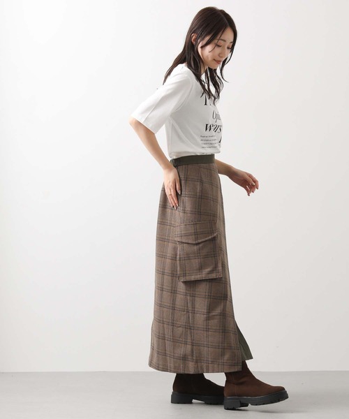 MARECHAL TERRE（マルシャルテル）の「チェックコンビアシメＡラインスカート（スカート・レディース・ベージュ系・FREE）」の16枚目の写真