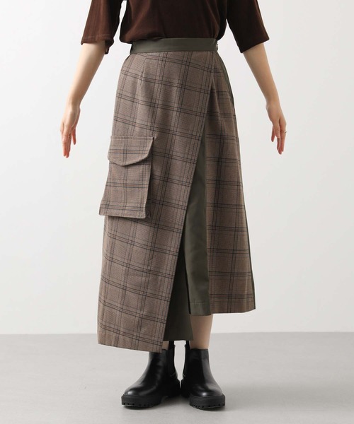 MARECHAL TERRE（マルシャルテル）の「チェックコンビアシメＡラインスカート（スカート・レディース・ベージュ系・FREE）」の18枚目の写真