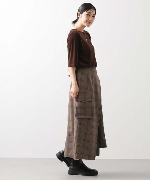 MARECHAL TERRE（マルシャルテル）の「チェックコンビアシメＡラインスカート（スカート・レディース・ベージュ系・FREE）」の6枚目の写真