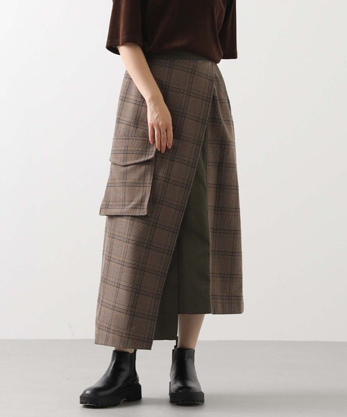 MARECHAL TERRE（マルシャルテル）の「チェックコンビアシメＡラインスカート（スカート・レディース・ベージュ系・FREE）」の8枚目の写真