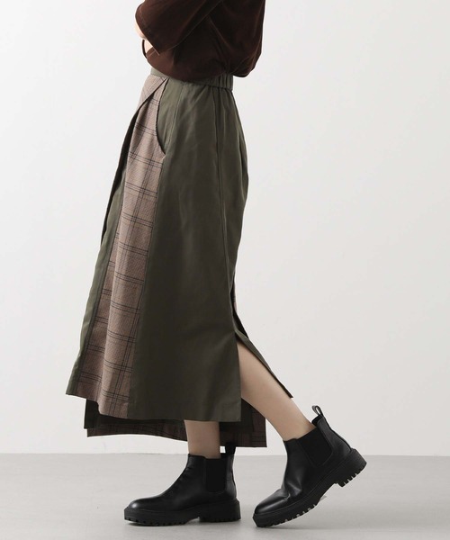 MARECHAL TERRE（マルシャルテル）の「チェックコンビアシメＡラインスカート（スカート・レディース・ベージュ系・FREE）」の9枚目の写真