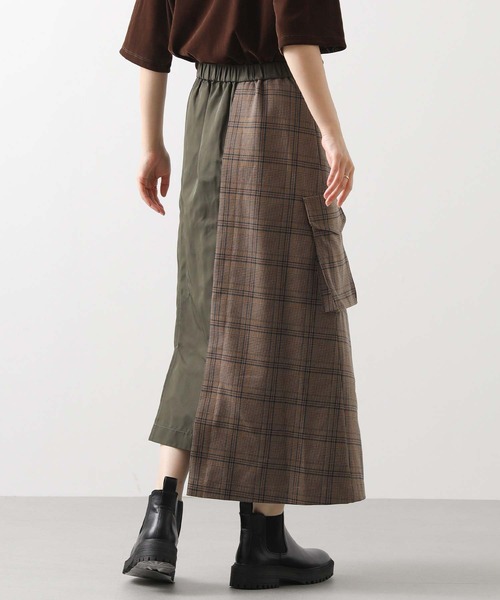 MARECHAL TERRE（マルシャルテル）の「チェックコンビアシメＡラインスカート（スカート・レディース・ベージュ系・FREE）」の10枚目の写真
