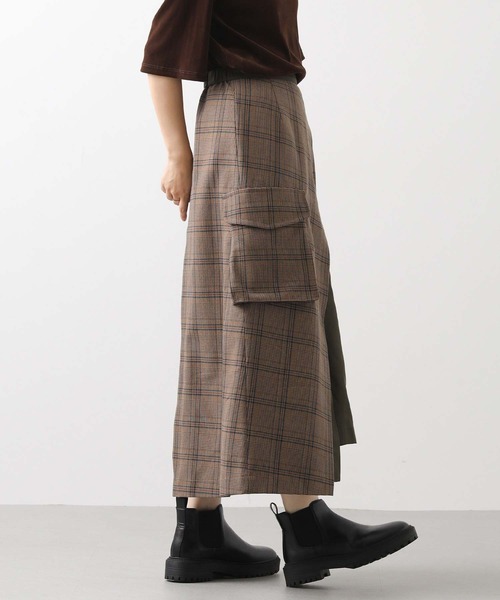 MARECHAL TERRE（マルシャルテル）の「チェックコンビアシメＡラインスカート（スカート・レディース・ベージュ系・FREE）」の11枚目の写真