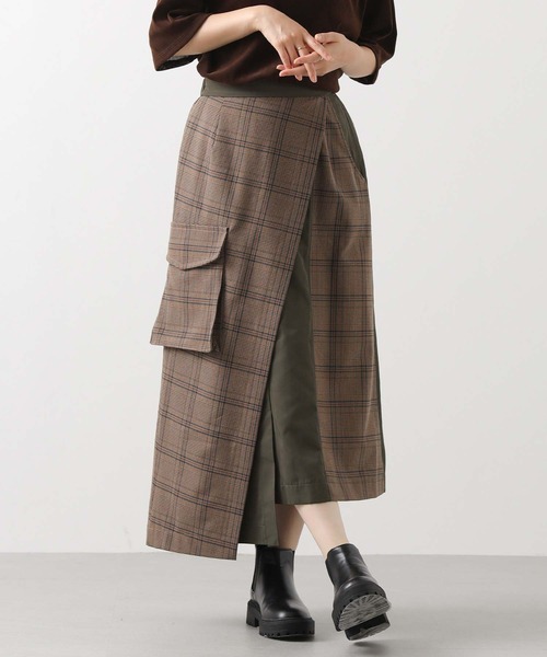 MARECHAL TERRE（マルシャルテル）の「チェックコンビアシメＡラインスカート（スカート・レディース・ベージュ系・FREE）」の12枚目の写真