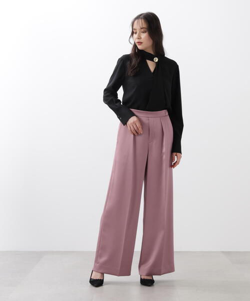 PINKY&DIANNE（ピンキーアンドダイアン）の「◆サテンワイドパンツ（その他パンツ・レディース・ピンク/ブラック・36/38）」の19枚目の写真