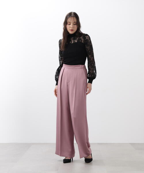 PINKY&DIANNE（ピンキーアンドダイアン）の「◆サテンワイドパンツ（その他パンツ・レディース・ピンク/ブラック・36/38）」の21枚目の写真