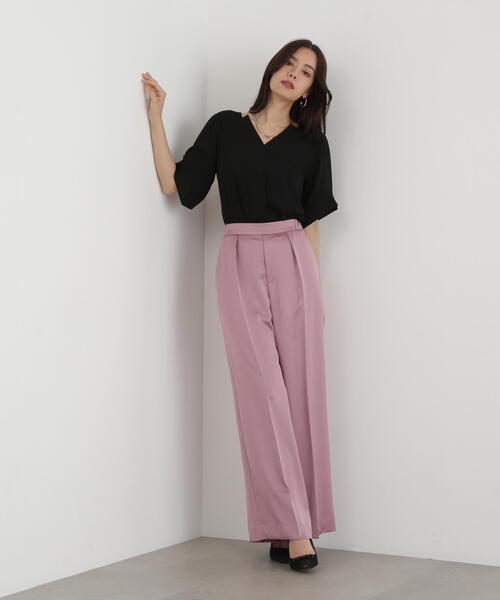 PINKY&DIANNE（ピンキーアンドダイアン）の「◆サテンワイドパンツ（その他パンツ・レディース・ピンク/ブラック・36/38）」の22枚目の写真