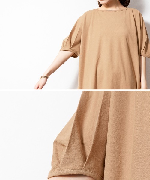 RCD(アールシーディー)の「チュニック丈アシメプルオーバー(Tシャツ/カットソー・レディース・ホワイト/ブラック/カーキ/チャコールグレー/ライトブラウン・LL~3L/M-L)」の10枚目の写真