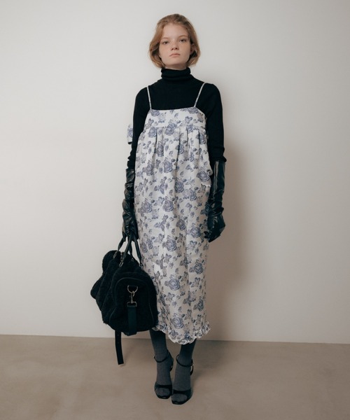 セール】'Kimono' Rose Jacquard Dress / コクーン ローズジャガード