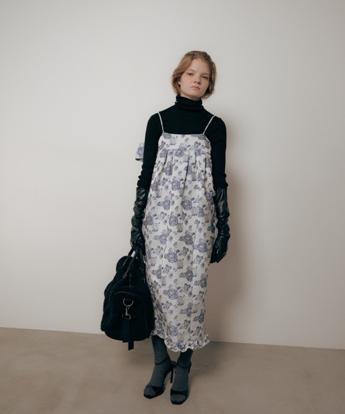 【ケイコキシ】ジップアップジャガードワンピース　日本製 ケイコキシ】ジップアップジャガードワンピース 日本製 - メルカリ