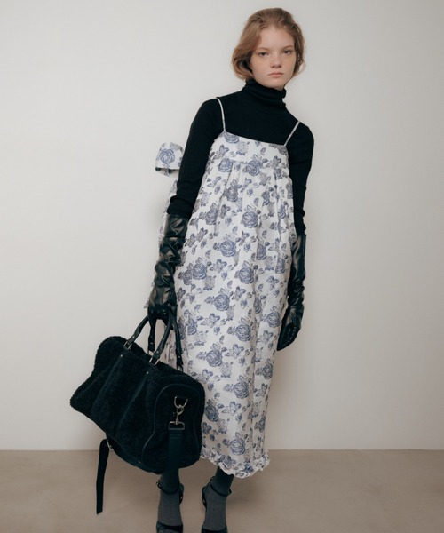 セール】'Kimono' Rose Jacquard Dress / コクーン ローズジャガード