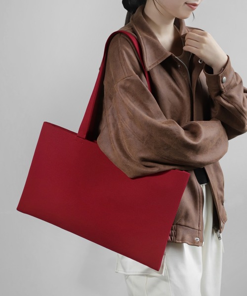 ANEMONE(アネモネ)の「ワイドニットトートバッグ(トートバッグ・レディース・ベージュ/レッド/ブルー/ブラック・FREE)」の4枚目の写真