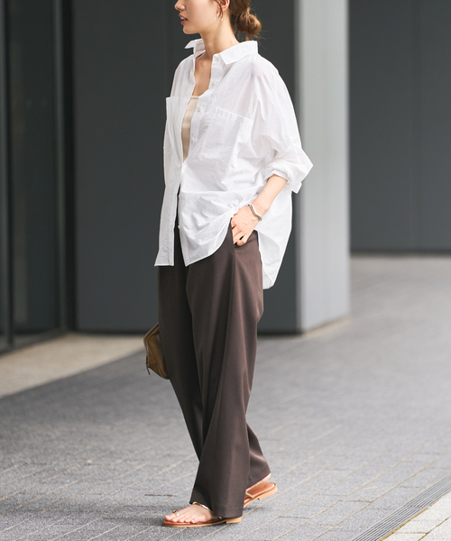 セール】シアーワイドシャツ（シャツ/ブラウス）｜FRAMeWORK（フレーム