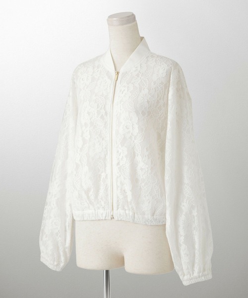 HUIT bouquet(ユイット)の「レース シアー ブルゾン HUIT(その他アウター・レディース・ブラック/ホワイト・M)」の12枚目の写真