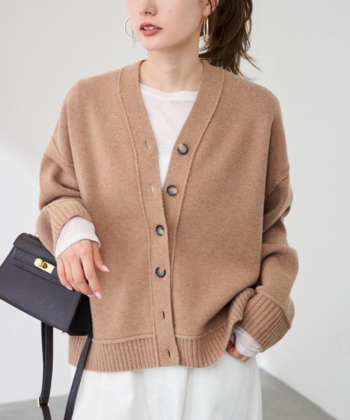 FRAMeWORK（フレームワーク）の「キッドモヘアMIXファーカーディガン