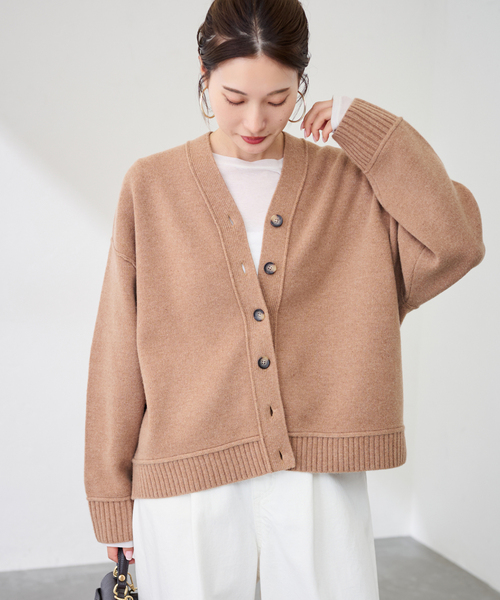 FRAMeWORK（フレームワーク）の「AQUA Vネックカーディガン（カーディガン/ボレロ・レディース・キャメル/グレー・FREE）」の15枚目の写真