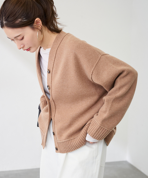 FRAMeWORK（フレームワーク）の「AQUA Vネックカーディガン（カーディガン/ボレロ・レディース・キャメル/グレー・FREE）」の16枚目の写真