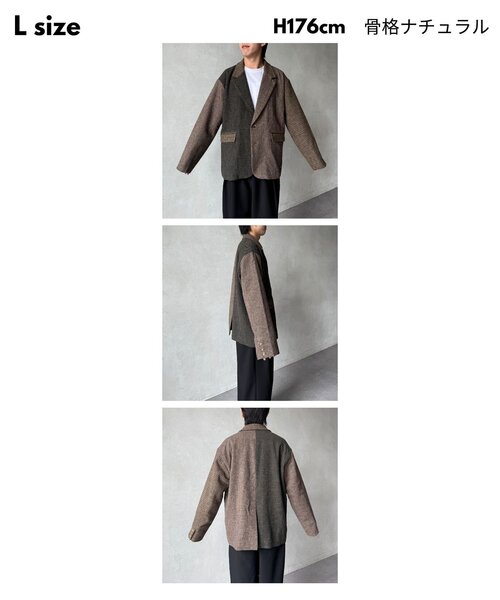 CPCM（シーピーシーエム）の「缶バッジ付きツイードテーラードジャケット（テーラードジャケット・レディース・ブラウン系その他/グレー/ブラウン・FREE/LARGE）」の15枚目の写真