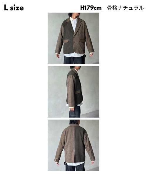 CPCM（シーピーシーエム）の「缶バッジ付きツイードテーラードジャケット（テーラードジャケット・レディース・ブラウン系その他/グレー/ブラウン・FREE/LARGE）」の16枚目の写真