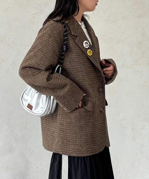 CPCM（シーピーシーエム）の「缶バッジ付きツイードテーラードジャケット（テーラードジャケット・レディース・ブラウン系その他/グレー/ブラウン・FREE/LARGE）」の20枚目の写真