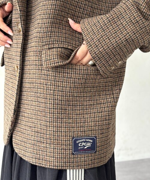 セール】缶バッジ付きツイードテーラードジャケット（テーラード