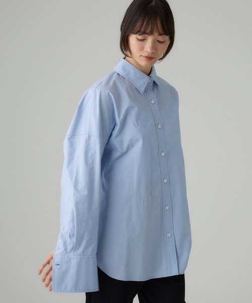 BABYLONE ニュアンスオーバーシャツ　サックスブルー セール】ニュアンスオーバーシャツ（シャツ/ブラウス）｜BABYLONE