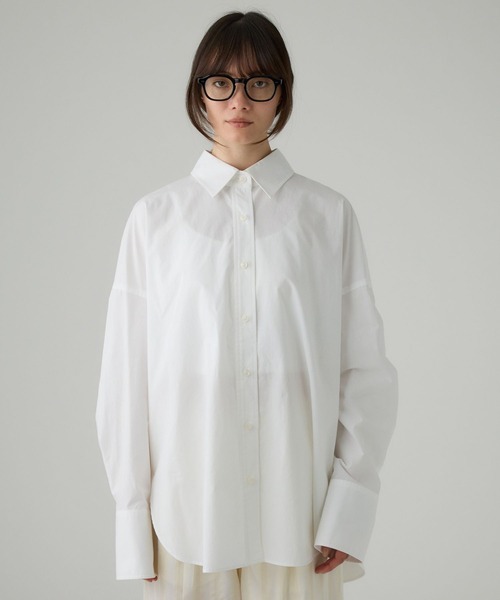 BABYLONE(バビロン)の「ニュアンスオーバーシャツ(シャツ/ブラウス・レディース・ストライプ/ベージュ/サックスブルー/ホワイト/ブラウン・フリー)」の19枚目の写真