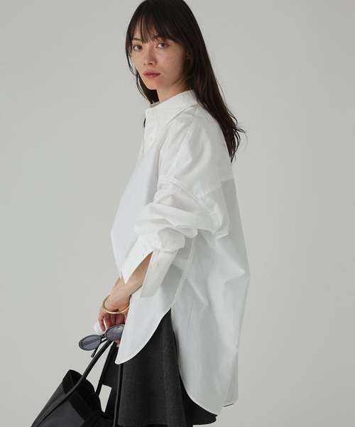 BABYLONE(バビロン)の「ニュアンスオーバーシャツ(シャツ/ブラウス・レディース・ストライプ/ベージュ/サックスブルー/ホワイト/ブラウン・フリー)」の13枚目の写真