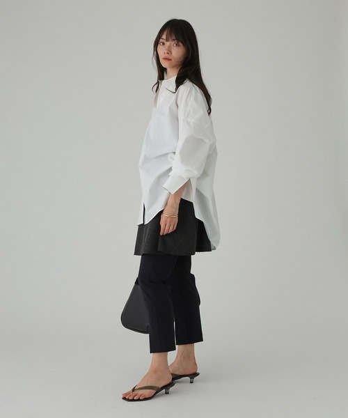 BABYLONE(バビロン)の「ニュアンスオーバーシャツ(シャツ/ブラウス・レディース・ストライプ/ベージュ/サックスブルー/ホワイト/ブラウン・フリー)」の22枚目の写真