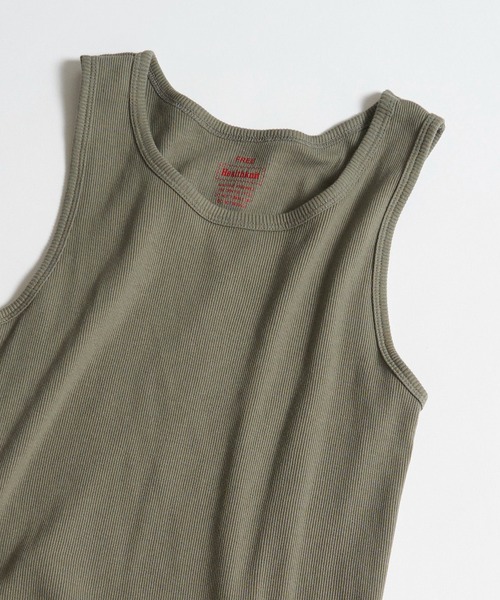 Healthknit(ヘルスニット)の「【Healthknit】Tubular American sleeve Tanktop ボーダー タンクトップ ヘルスニット(タンクトップ・レディース・ライトブルー/カーキ/アイボリー/ヘザーグレー・FREE)」の3枚目の写真