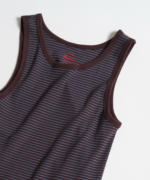 Healthknit(ヘルスニット)の「【Healthknit】Tubular American sleeve Tanktop ボーダー タンクトップ ヘルスニット(タンクトップ・レディース・ライトブルー/カーキ/アイボリー/ヘザーグレー・FREE)」の4枚目の写真