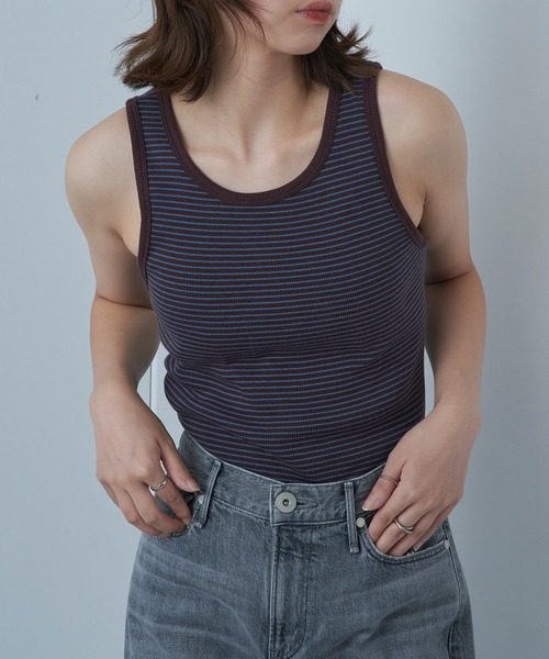 Healthknit(ヘルスニット)の「【Healthknit】Tubular American sleeve Tanktop ボーダー タンクトップ ヘルスニット(タンクトップ・レディース・ライトブルー/カーキ/アイボリー/ヘザーグレー・FREE)」の15枚目の写真