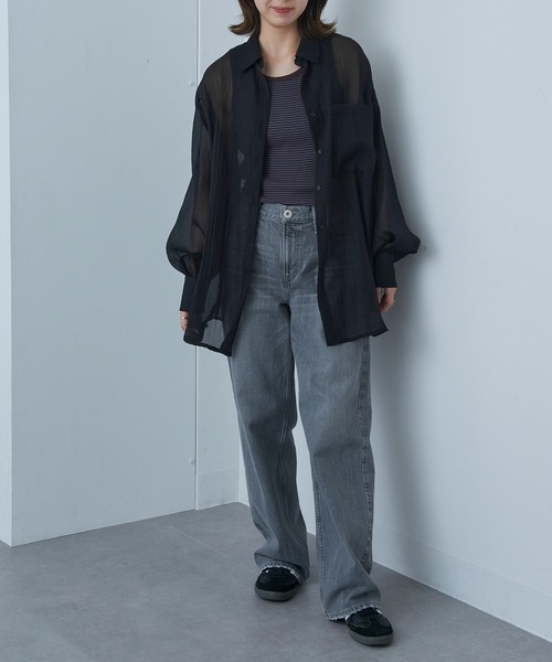 Healthknit(ヘルスニット)の「【Healthknit】Tubular American sleeve Tanktop ボーダー タンクトップ ヘルスニット(タンクトップ・レディース・ライトブルー/カーキ/アイボリー/ヘザーグレー・FREE)」の6枚目の写真