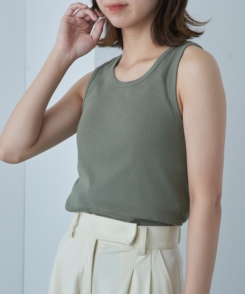 Healthknit(ヘルスニット)の「【Healthknit】Tubular American sleeve Tanktop ボーダー タンクトップ ヘルスニット(タンクトップ・レディース・ライトブルー/カーキ/アイボリー/ヘザーグレー・FREE)」の7枚目の写真
