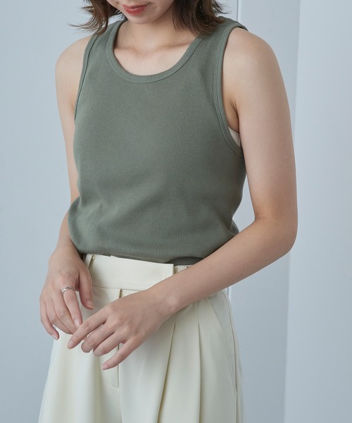 Healthknit(ヘルスニット)の「【Healthknit】Tubular American sleeve Tanktop ボーダー タンクトップ ヘルスニット(タンクトップ・レディース・ライトブルー/カーキ/アイボリー/ヘザーグレー・FREE)」の8枚目の写真