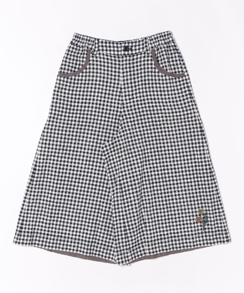 SUPER HAKKA（スーパーハッカ）の「フラワーワンポイント刺繍　コットンブロークンドビーチェックガウチョパンツ（その他パンツ・レディース・ホワイト/ネイビー・M/S）」の10枚目の写真