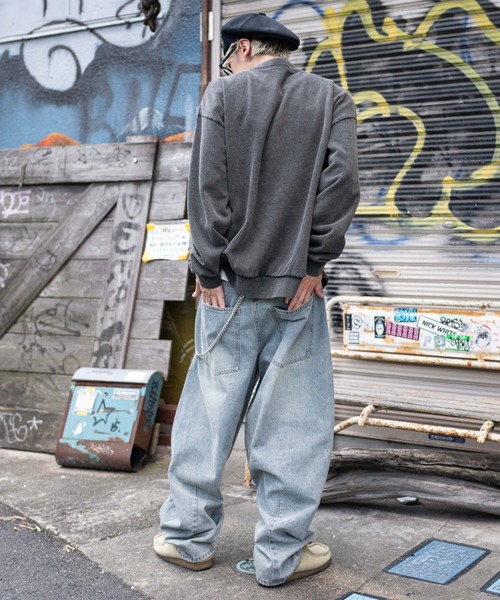 WEGO（ウィゴー）の「WEGO/チェーン付きバルーンデニムパンツ（デニムパンツ・メンズ・スカイブルー/ブラック系3/ブラウン・MEDIUM/LARGE）」の10枚目の写真