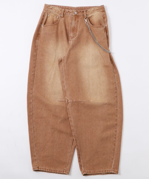 WEGO（ウィゴー）の「WEGO/チェーン付きバルーンデニムパンツ（デニムパンツ・メンズ・スカイブルー/ブラック系3/ブラウン・MEDIUM/LARGE）」の11枚目の写真