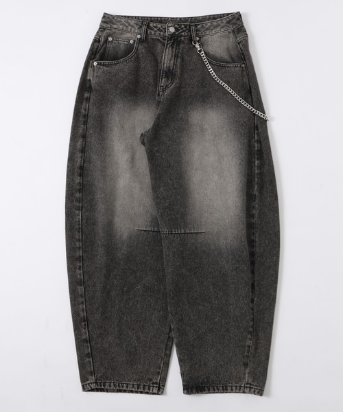 WEGO（ウィゴー）の「WEGO/チェーン付きバルーンデニムパンツ（デニムパンツ・メンズ・スカイブルー/ブラック系3/ブラウン・MEDIUM/LARGE）」の13枚目の写真