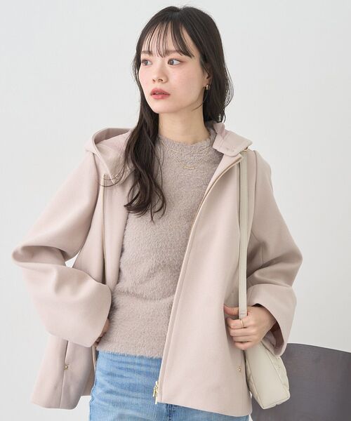 earth music&ecology（アースミュージックアンドエコロジー）の「SET2点チャーム付きシャギーニット＋インナー（ニット/セーター・レディース・ライトグレー/チャコールグレー/ライトベージュ/ピンクベージュ・FREE）」の13枚目の写真