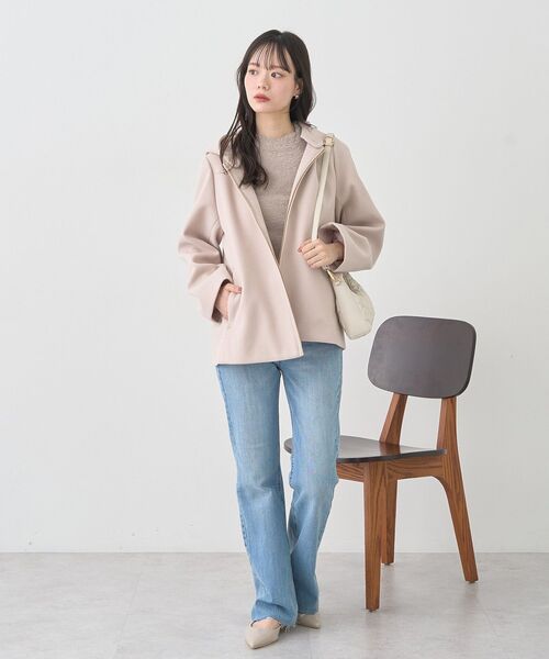 earth music&ecology（アースミュージックアンドエコロジー）の「SET2点チャーム付きシャギーニット＋インナー（ニット/セーター・レディース・ライトグレー/チャコールグレー/ライトベージュ/ピンクベージュ・FREE）」の14枚目の写真